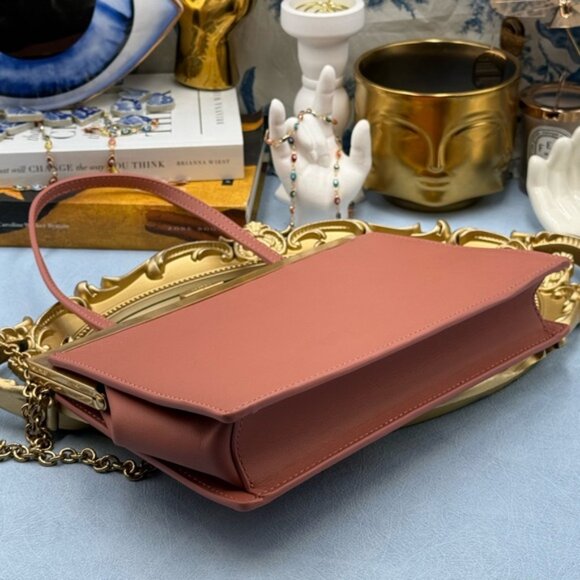 🆕 OROTON 🧿 NWOT Icon Frame Clutch, Rosewood Pink - Picture 7 of 16